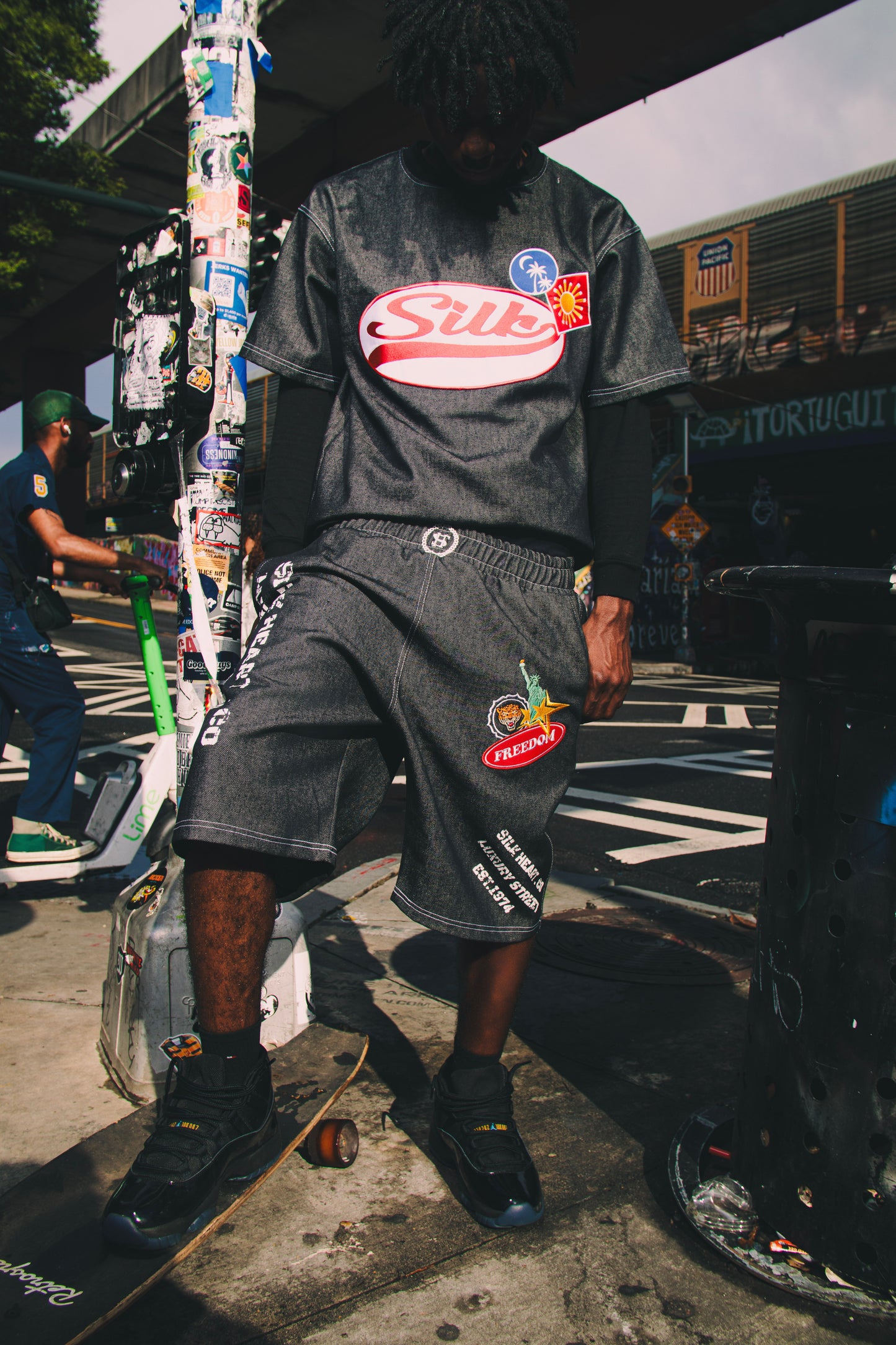 SILK STREEET BLACK DENIM SHORTS